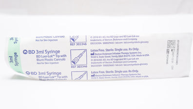 BD 303346 3ml Syringe Luer-Lok Tip with Blunt Plastic Cannula